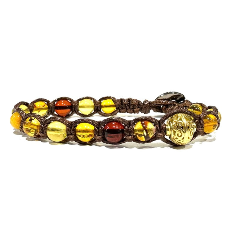 SAMSARA BRACCIALE TIBETANO IN AMBRA - Energia solare, vitalità e luce interiore | Scopri su Clorophilla Shop