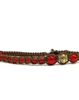 Samsara Cavigliera tibetana Shamballa con pietre - AGATA ROSSA FILO MARRONE | Scopri su Clorophilla Shop
