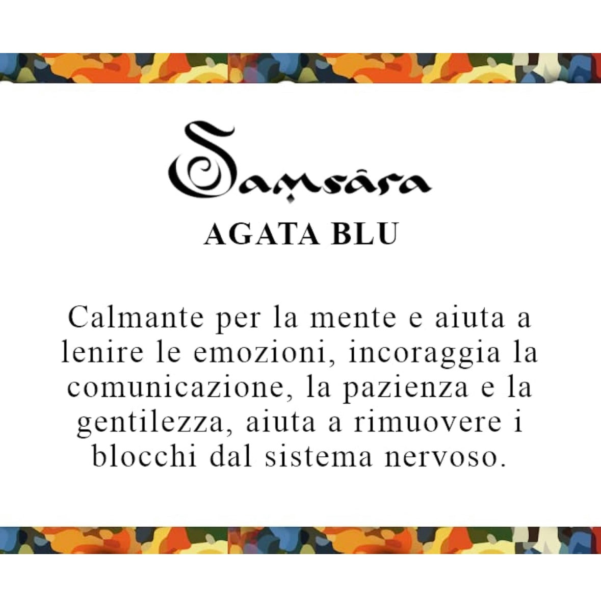 Samsara Cavigliera tibetana Shamballa con pietre - AGATA BLU FILO BIANCO | Scopri su Clorophilla Shop