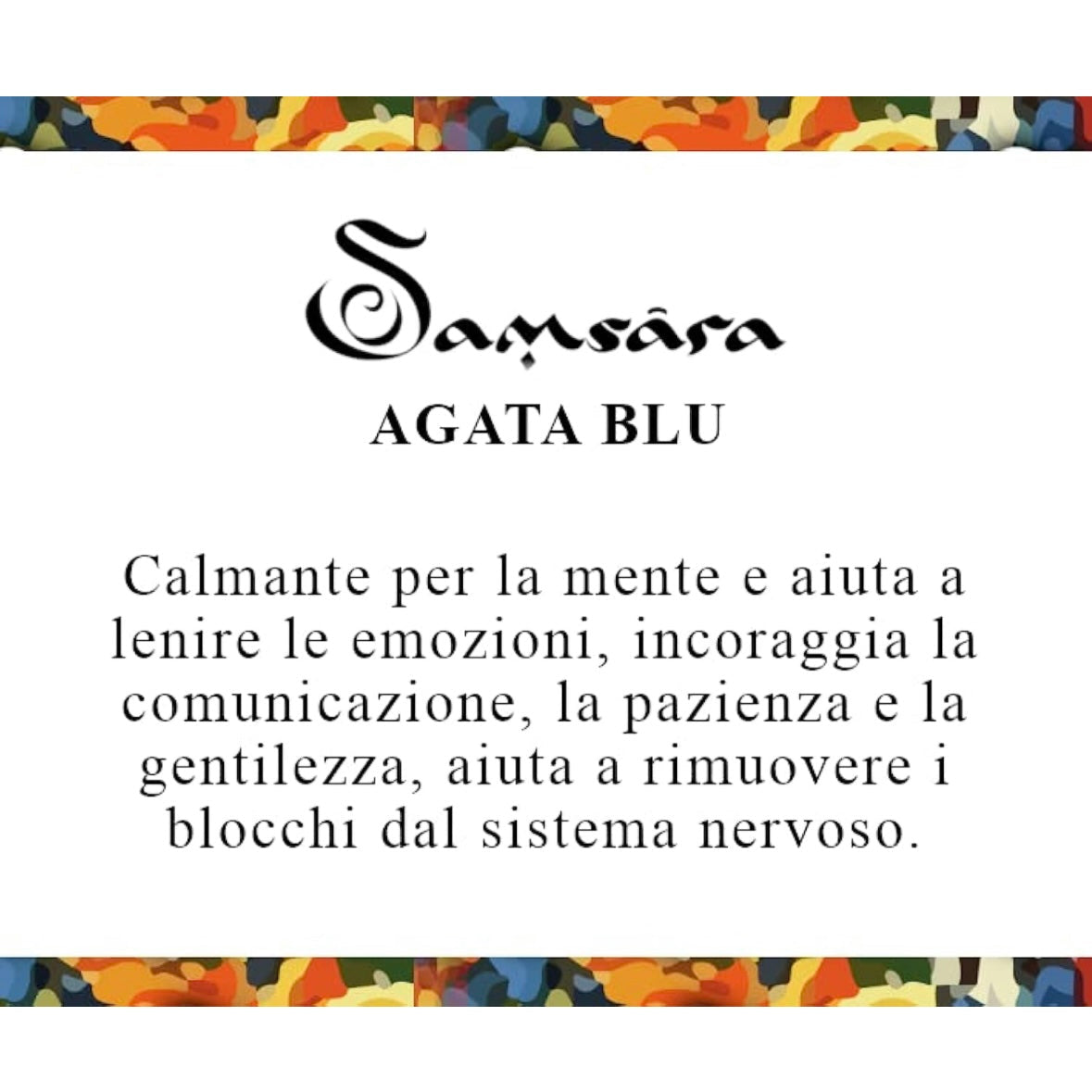 Samsara Cavigliera tibetana Shamballa con pietre - AGATA BLU STRIATA FILO NERO | Scopri su Clorophilla Shop