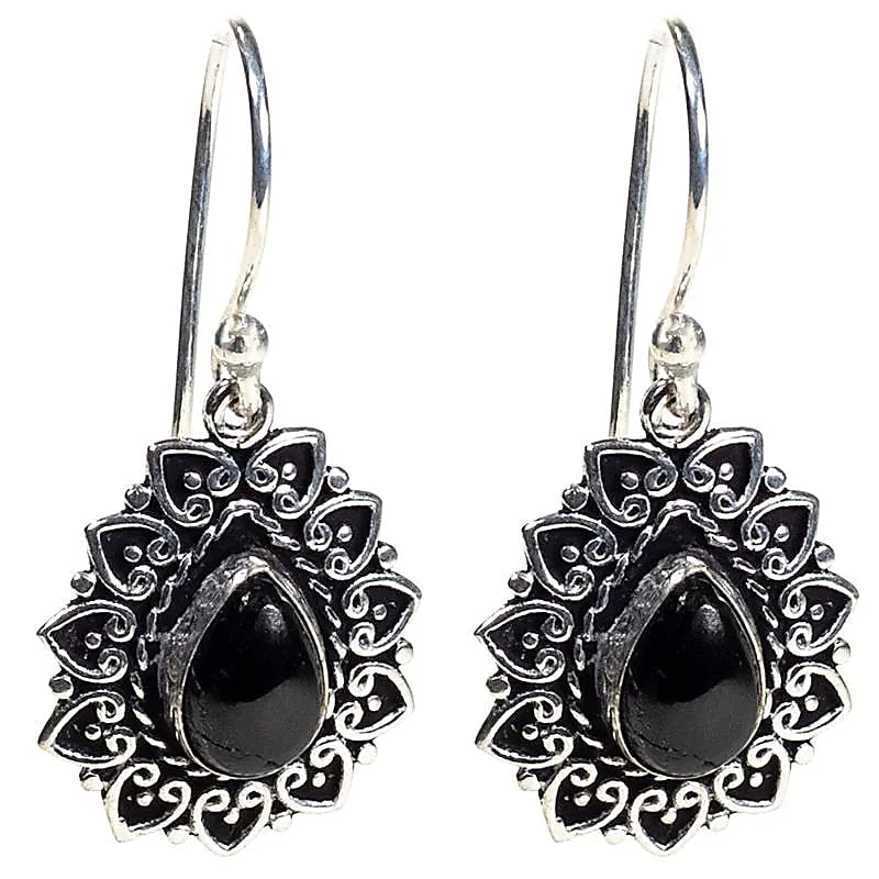 Orecchini con pietra Tormalina Nera - Senza Nichel | Scopri su Clorophilla Shop