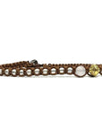 Samsara Cavigliera tibetana Shamballa con pietre - QUARZO ROSA FILO MARRONE | Scopri su Clorophilla Shop