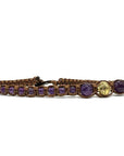 Samsara Cavigliera tibetana Shamballa con pietre - AMETISTA FILO MARRONE | Scopri su Clorophilla Shop