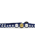 Samsara Cavigliera tibetana Shamballa con pietre - AGATA BIANCA FUME' FILO BLU | Scopri su Clorophilla Shop