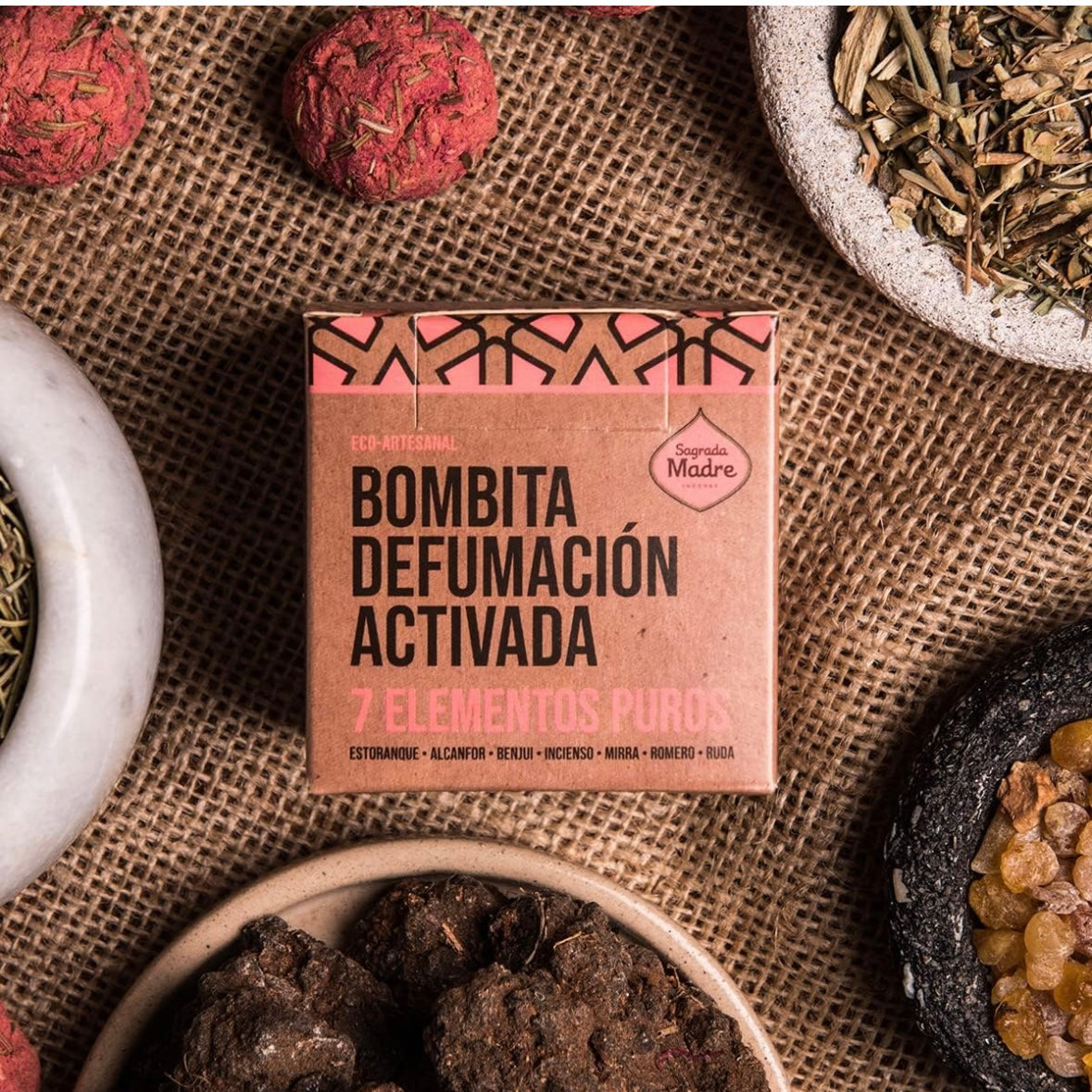 Sagrada Madre BOMBITA Smudge di Erbe naturali artigianali - 7 Elementi puri | Scopri su Clorophilla Shop