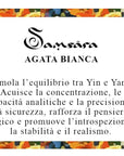 Samsara Cavigliera tibetana Shamballa con pietre - AGATA BIANCA FUME' FILO BLU | Scopri su Clorophilla Shop