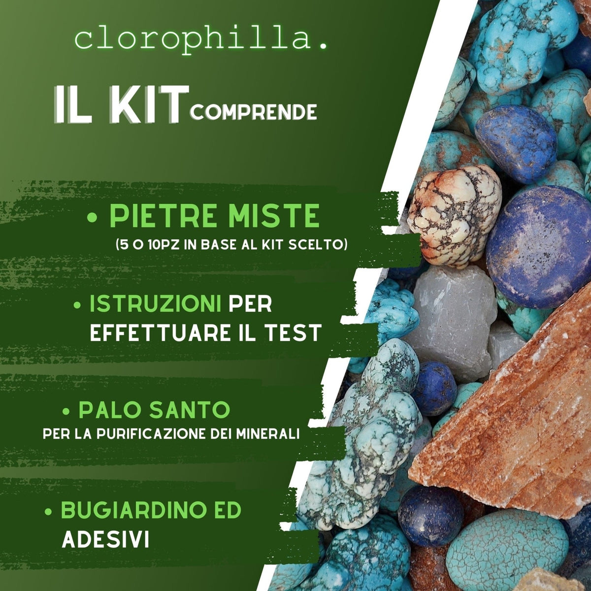 KIT TROVA LA TUA PIETRA - Set completo per test kinesiologico cristalloterapia - Clorophilla Shop