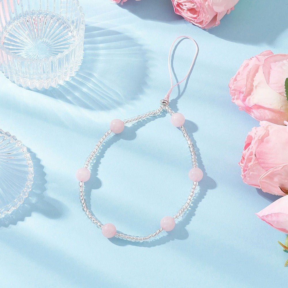 LACCETTO DA POLSO PER CELLULARE - Quarzo rosa - Clorophilla Shop