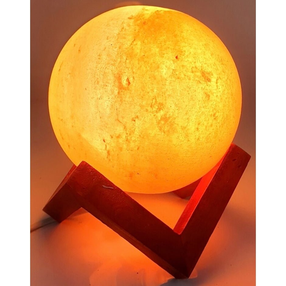 Lampada di Sale dell'Hymalaya naturale sfera con base diagonale - 3kg - Clorophilla Shop