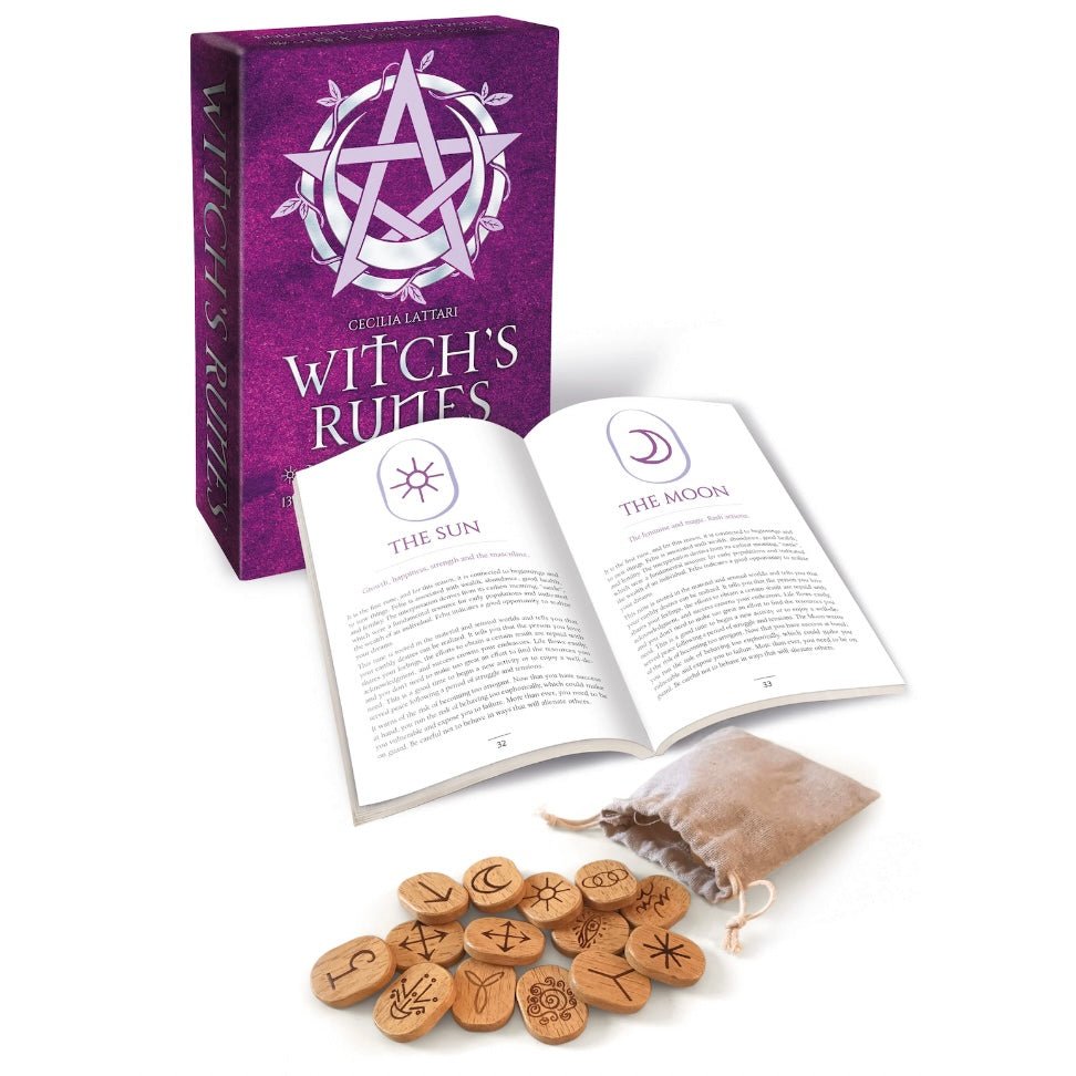 Lo scarabeo "WITCH'S RUNES" Kit - Libro e rune - Clorophilla Shop