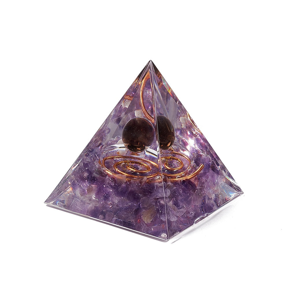 Piramide orgonica con spirale di rame - Ametista | Scopri su Clorophilla Shop