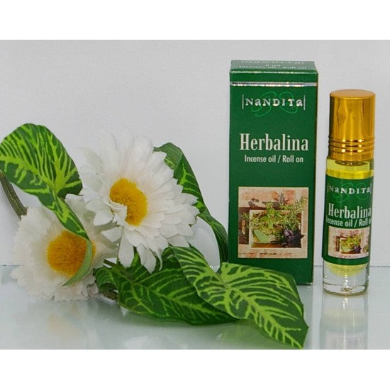 Nandita Herbalina Profumo incenso in Olio roll-on - Fragranza Erbe rilassanti | Scopri su Clorophilla Shop