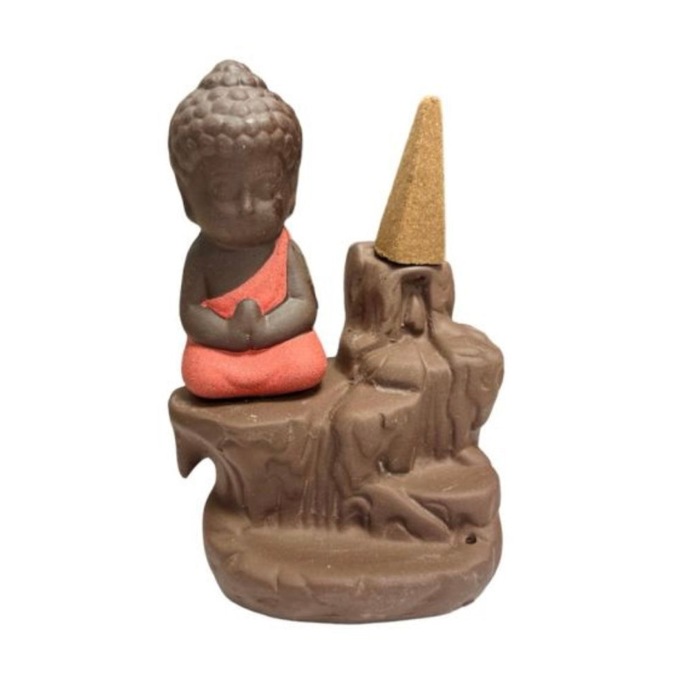 Bruciaincenso a cascata Buddha in Ceramica per Incenso in coni e bastoncini - Diverse colorazioni | Scopri su Clorophilla Shop