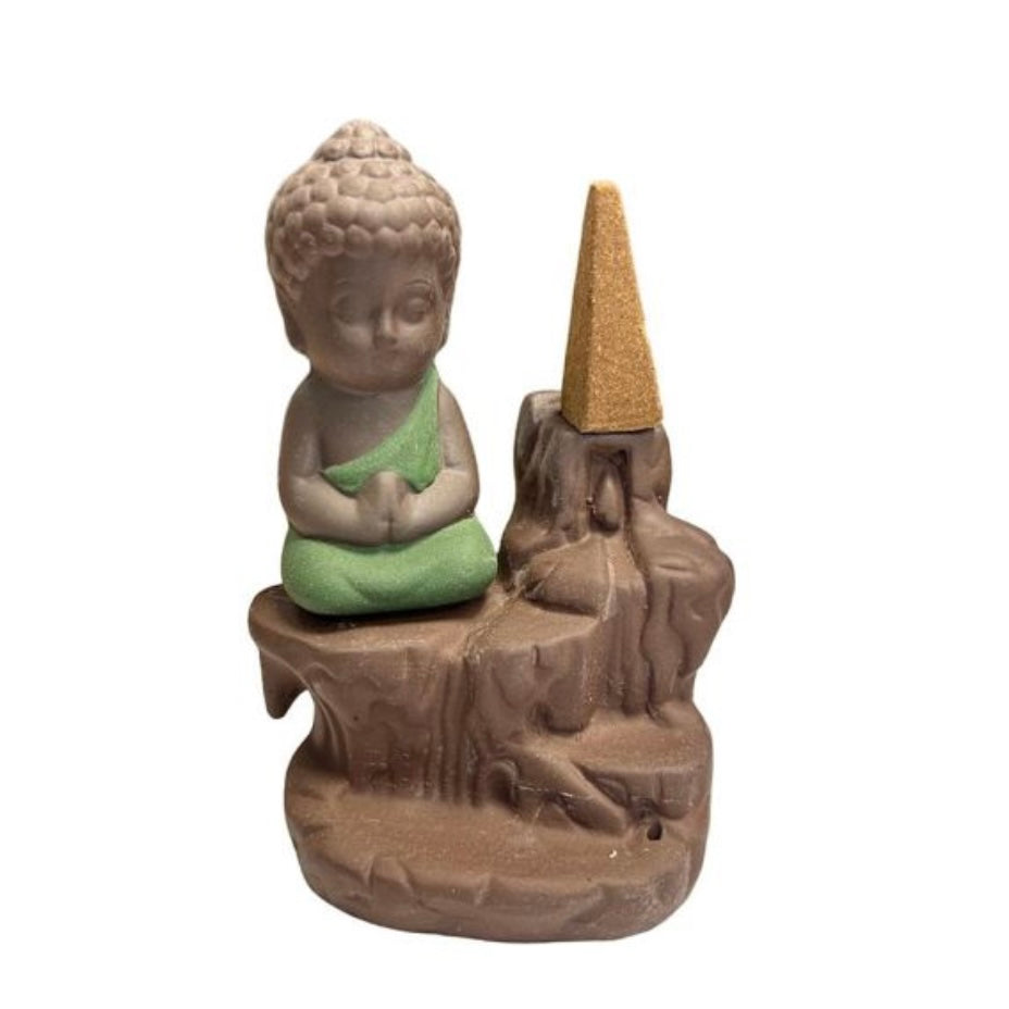 Bruciaincenso a cascata Buddha in Ceramica per Incenso in coni e bastoncini - Diverse colorazioni | Scopri su Clorophilla Shop