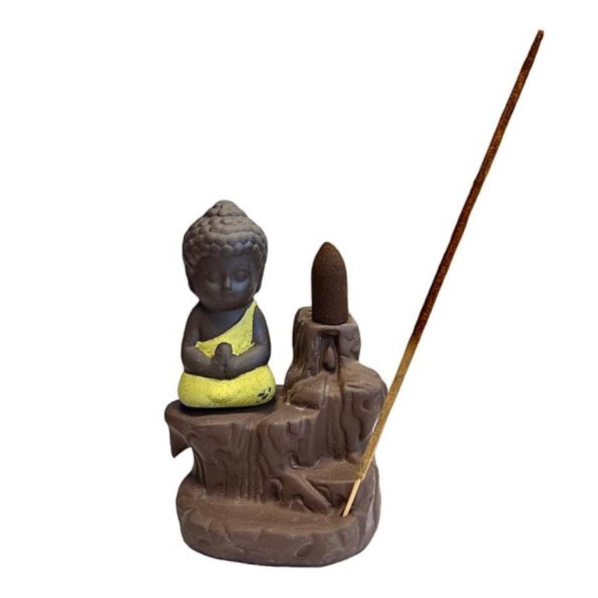 Bruciaincenso a cascata Buddha in Ceramica per Incenso in coni e bastoncini - Diverse colorazioni | Scopri su Clorophilla Shop