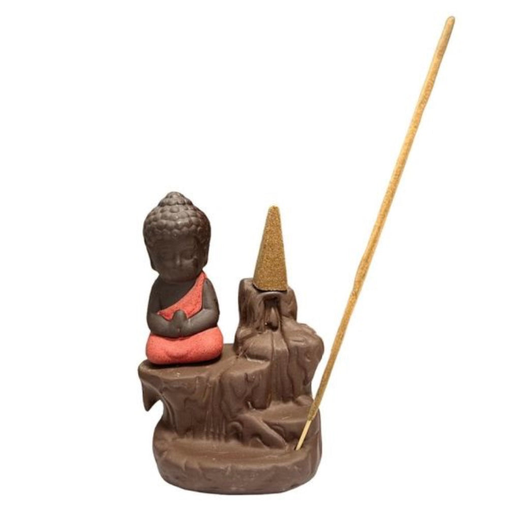 Bruciaincenso a cascata Buddha in Ceramica per Incenso in coni e bastoncini - Diverse colorazioni | Scopri su Clorophilla Shop