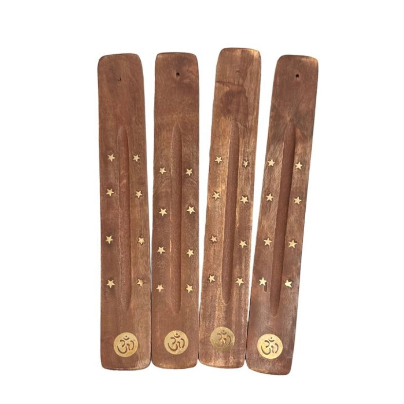 Bruciaincenso Om in legno di mango per incenso in bastoncini - Portaincenso Stick 25cm | Scopri su Clorophilla Shop