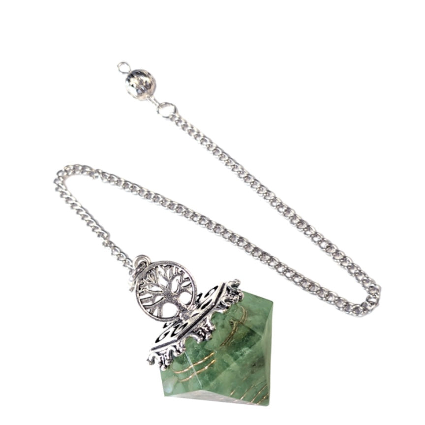 Pendolo Orgonite in Avventurina verde con albero della vita | Scopri su Clorophilla Shop