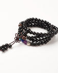 Mala Tibetana in Agata Nera con chakra – Protezione e Radicamento - Clorophilla Shop