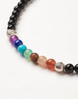 Mala Tibetana in Agata Nera con chakra – Protezione e Radicamento - Clorophilla Shop