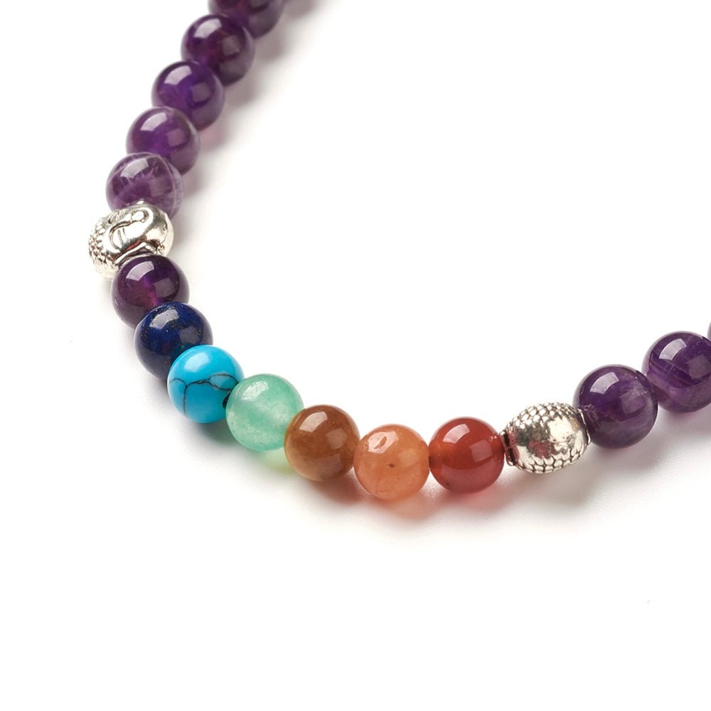 Mala Tibetana in Ametista con Chakra - Collana Rosario - Clorophilla Shop