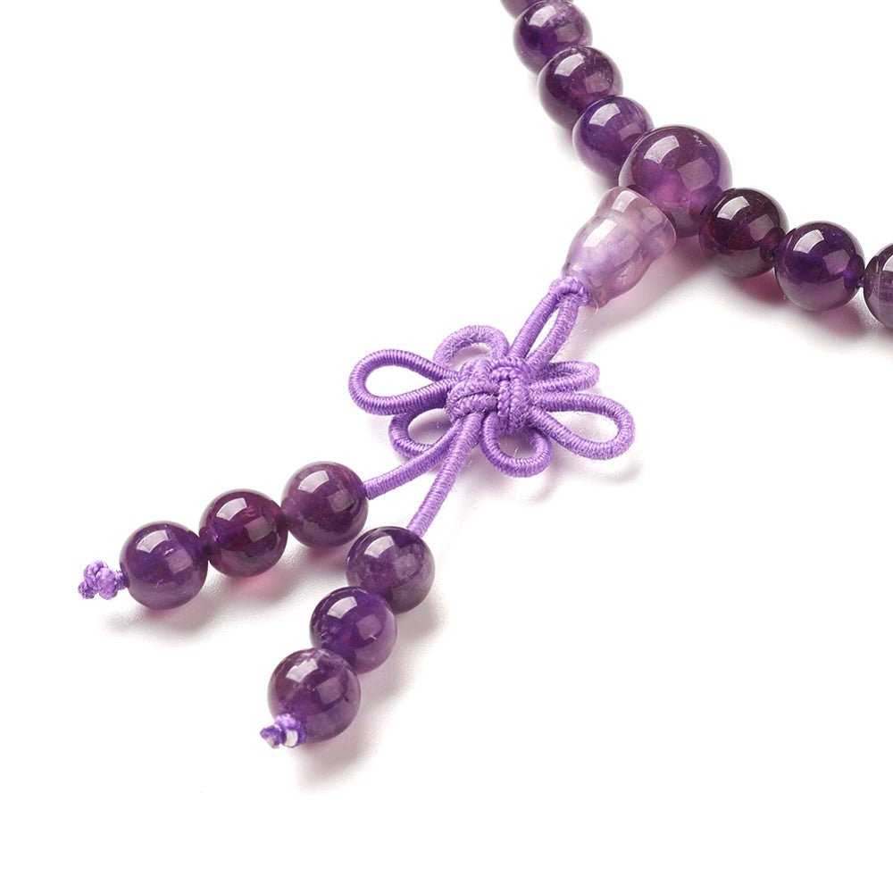 Mala Tibetana in Ametista con Chakra - Collana Rosario - Clorophilla Shop