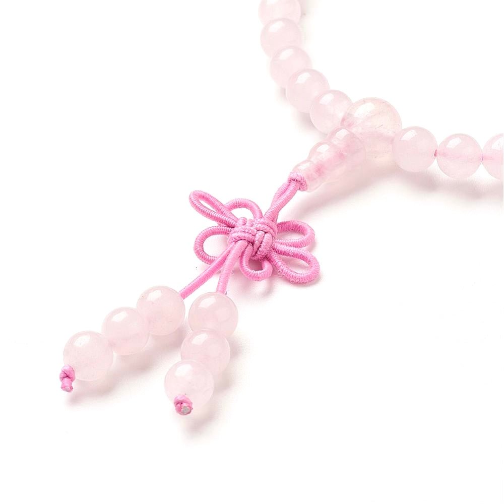 Mala Tibetana in Quarzo rosa con Chakra - Collana Rosario - Clorophilla Shop