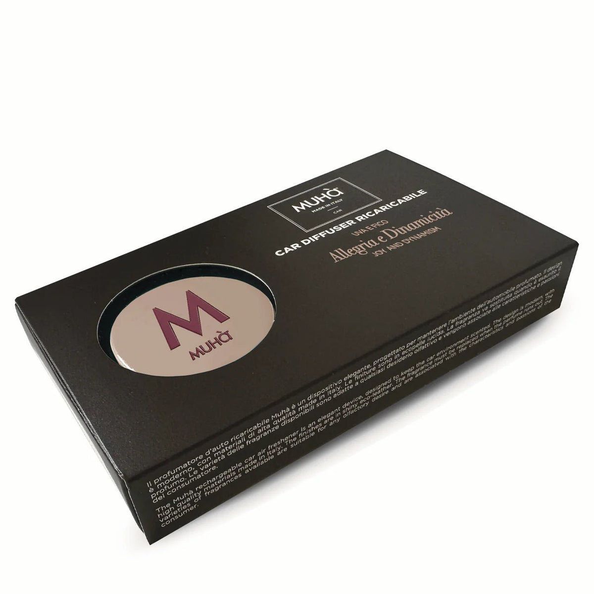 MUHÀ Car Diffuser ricaricabile Uva e Fico - Profumatore d'auto Allegria e Dinamicità - Clorophilla Shop