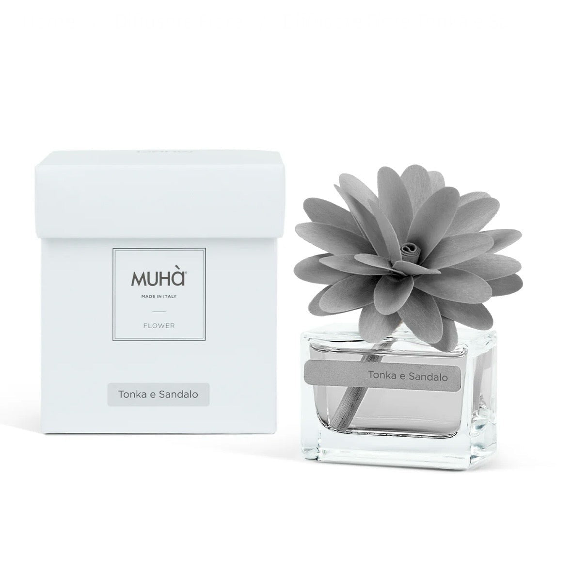 MUHÀ Flower Diffuser Tonka e Sandalo - Profumatore d'ambiente con fiore - Vari formati - Clorophilla Shop