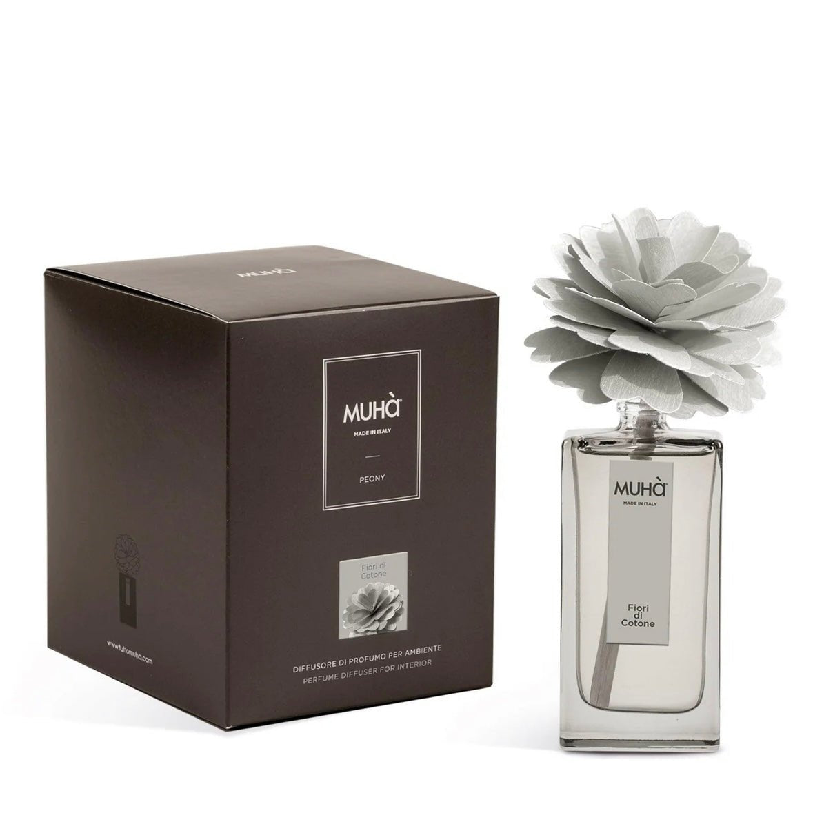 MUHÀ Peony Diffuser Profumatore ambiente con peonia - Fiori di cotone - Clorophilla Shop