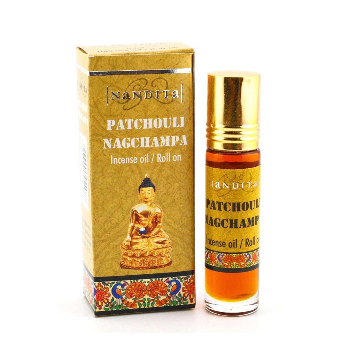 Nandita Patchouli Nag Champa Profumo incenso in Olio roll-on - Fragranza Patchouli e Nag champa - Clorophilla Shop