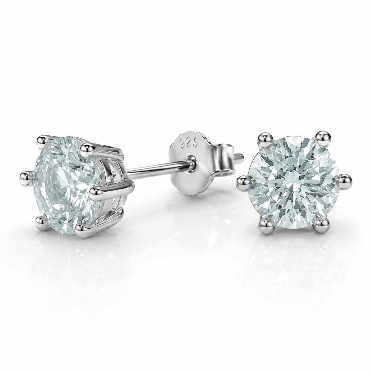 ORECCHINI SOLITARIO IN TOPAZIO AZZURRO SFACCETTATO - Argento 925 - Clorophilla Shop