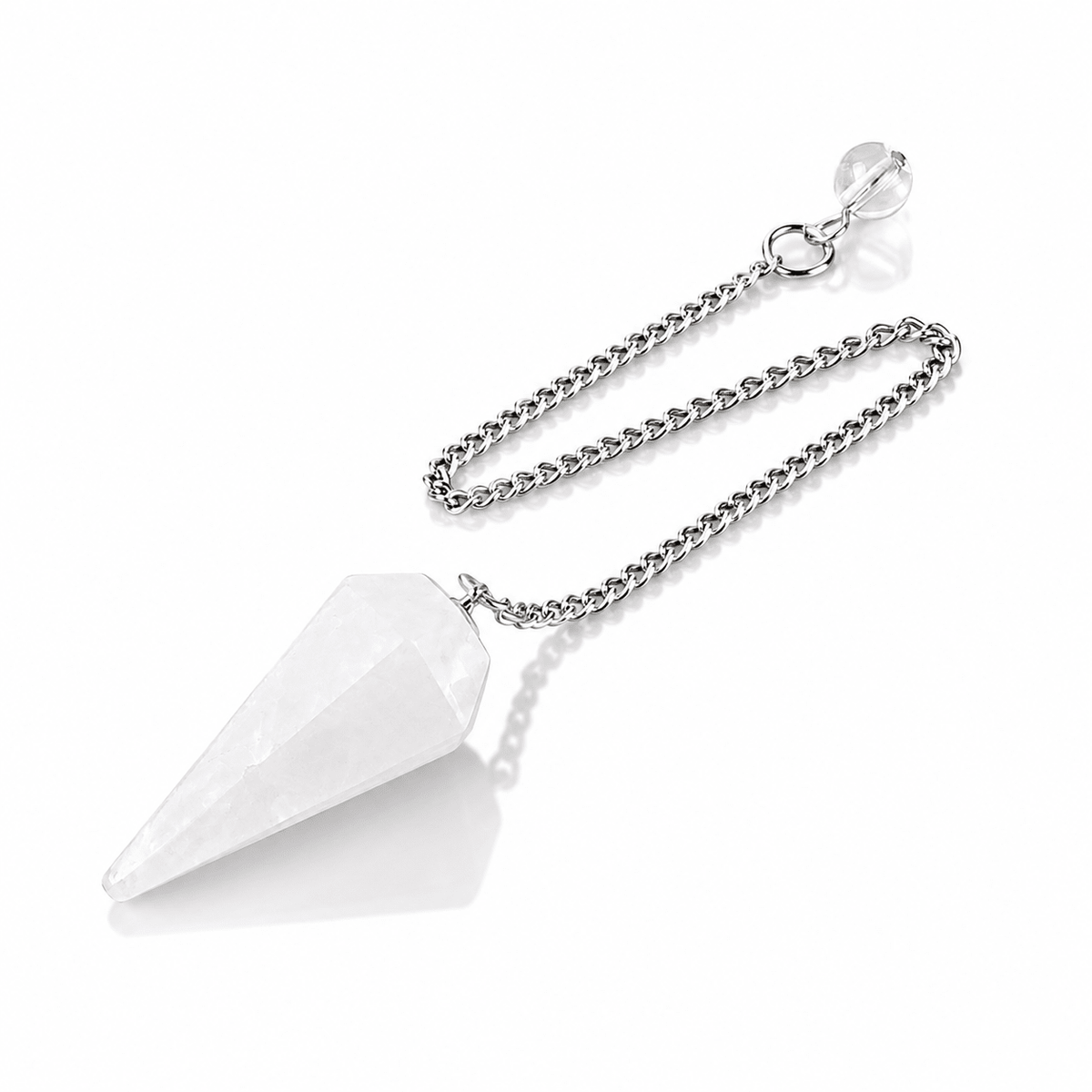 Pendolo Divinatorio in Cristallo di rocca Quarzo Ialino Naturale - Clorophilla Shop
