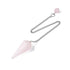 Pendolo Divinatorio in Quarzo Rosa Naturale Esagonale con Catenina - Clorophilla Shop