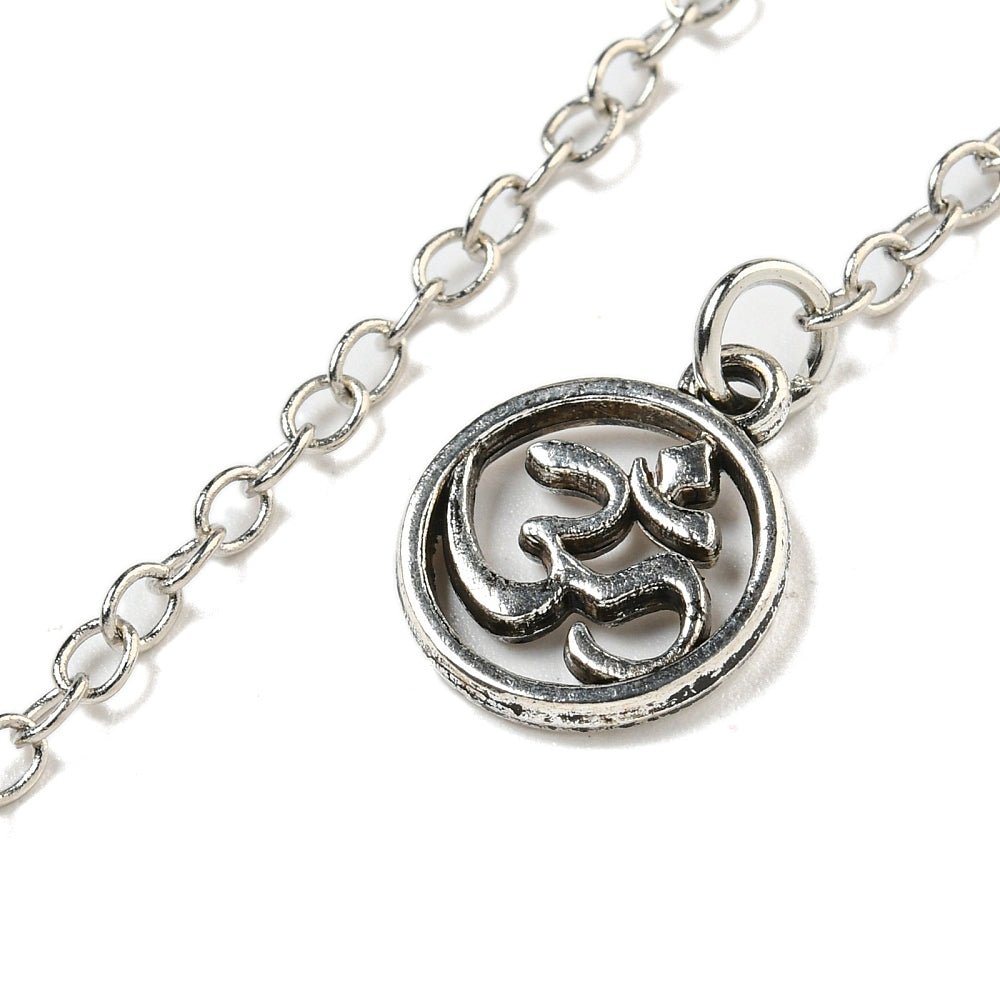 Pendolo Divinazione in Ossidiana Naturale con Simbolo Om - protezione radicamento - Clorophilla Shop