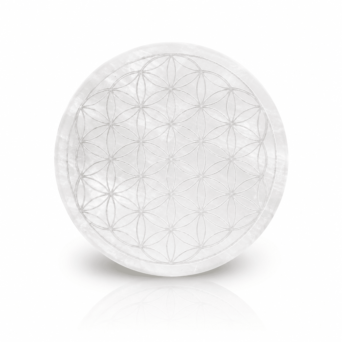 PIATTO IN SELENITE FIORE DELLA VITA - Ricarica cristalli - Clorophilla Shop
