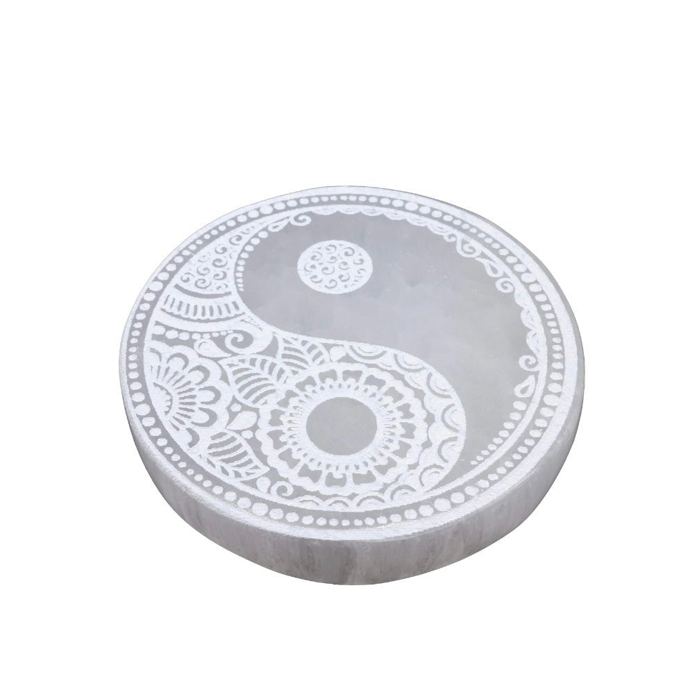 PIATTO IN SELENITE YIN & YANG - Ricarica cristalli - Clorophilla Shop