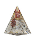 PIRAMIDE ORGONITE IN PIETRA DI LUNA CON SIMBOLO LUNA - Equilibrio e fertilità - Clorophilla Shop