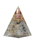 PIRAMIDE ORGONITE IN PIETRA DI LUNA CON SIMBOLO LUNA - Equilibrio e fertilità - Clorophilla Shop