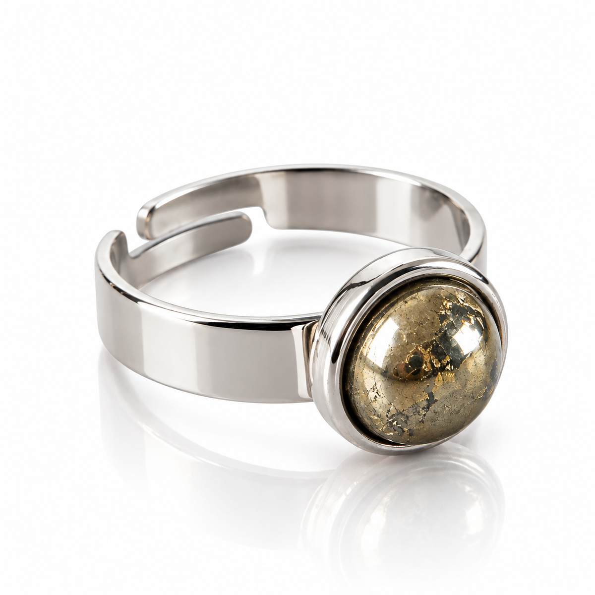 ANELLO MINIMAL PIRITE - acciaio inossidabile regolabile