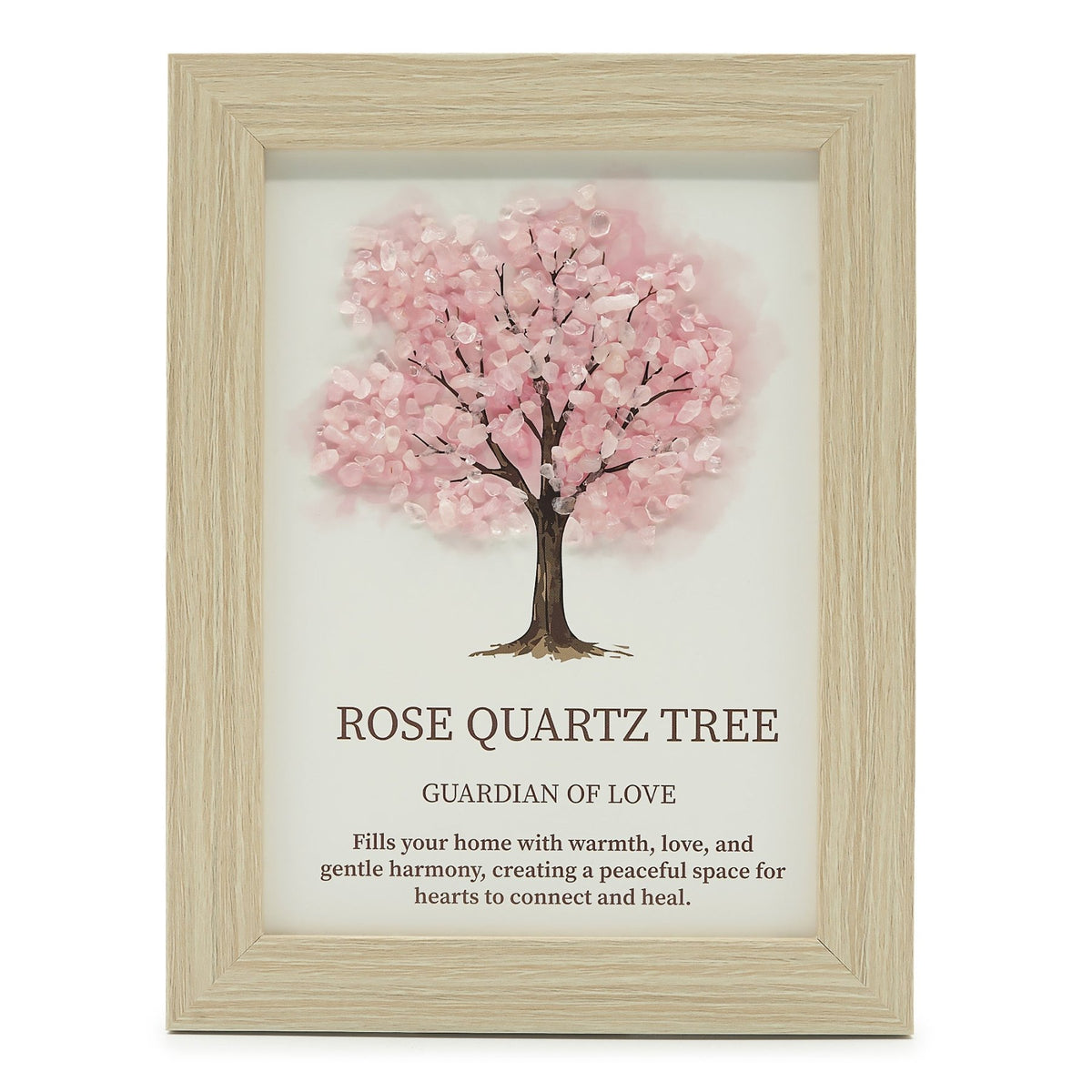 QUADRO CON ALBERO DELLA VITA IN QUARZO ROSA - Guardiano dell'amore - Clorophilla Shop