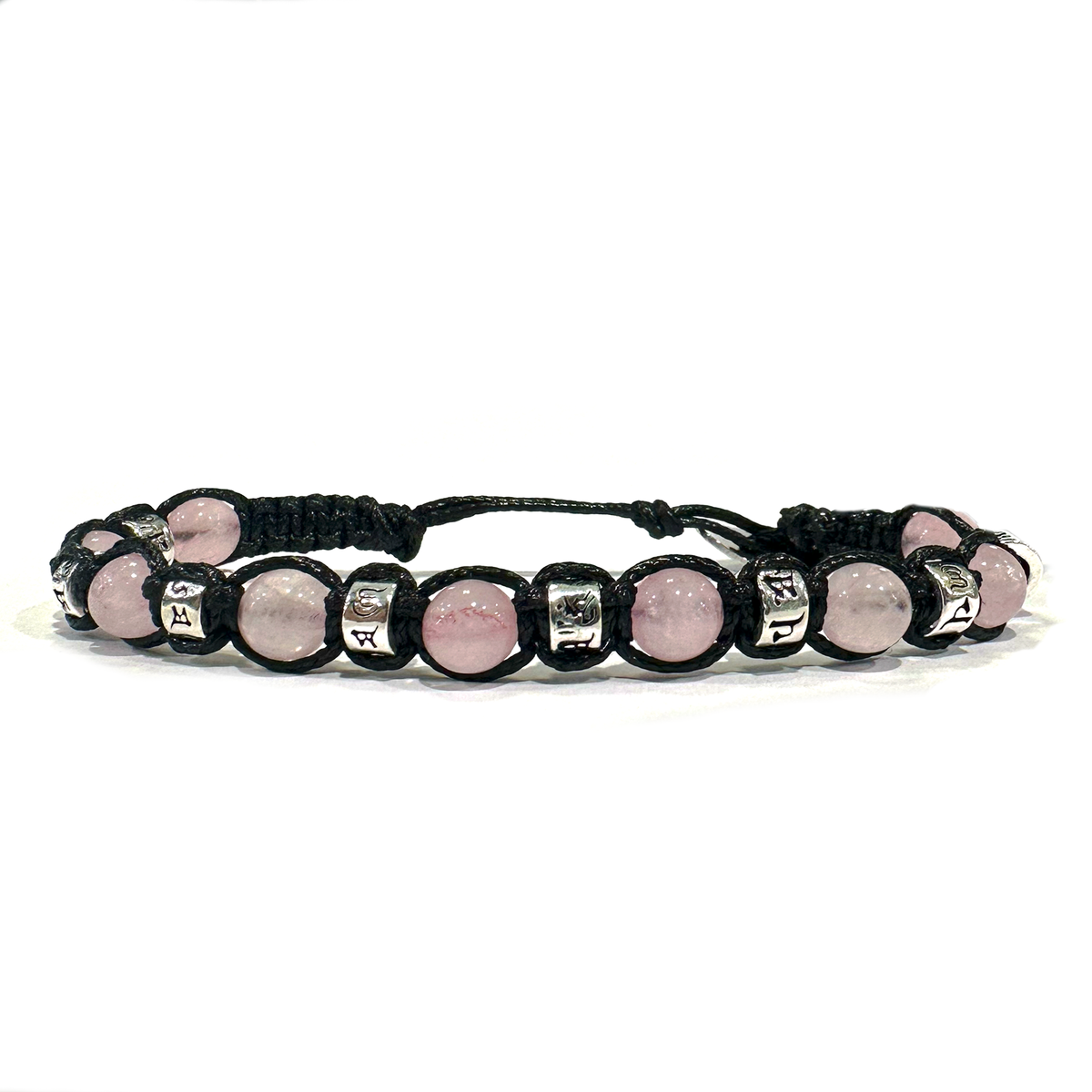 SAMSARA BRACCIALE TIBETANO IN QUARZO ROSA E ARGENTO 925 - Amore, armonia e dolcezza | Scopri su Clorophilla Shop