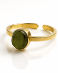 Samsara - Anello Moldavite in argento 925 naturale con garanzia, regolabile - Clorophilla Shop