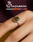 Samsara - Anello Moldavite in argento 925 naturale con garanzia, regolabile - Clorophilla Shop