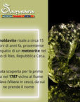 Samsara - Anello Moldavite in argento 925 naturale con garanzia, regolabile - Clorophilla Shop