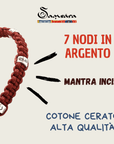 SAMSARA BRACCIALE 7 NODI IN ARGENTO - Fortuna e protezione - Clorophilla Shop