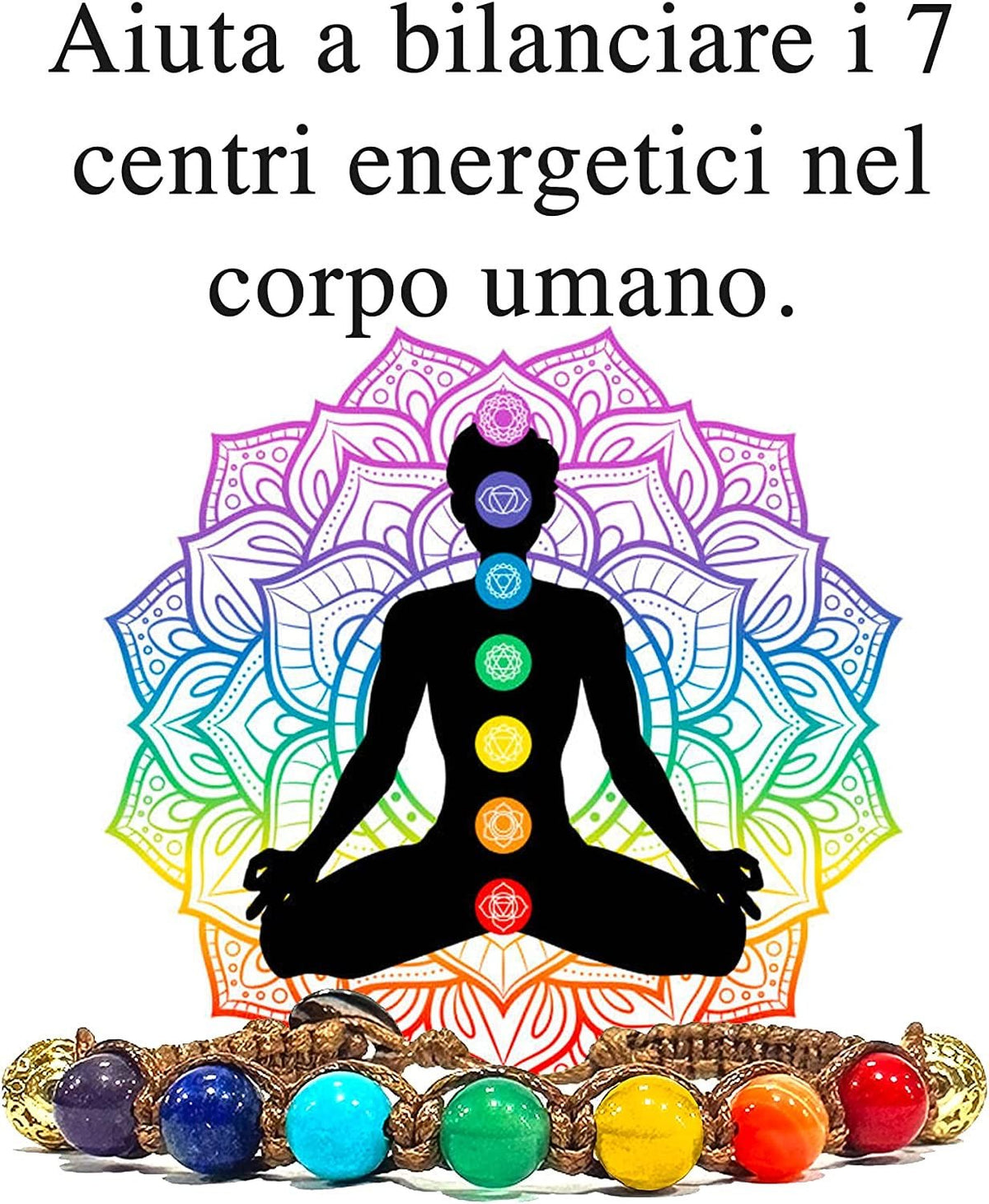 SAMSARA BRACCIALE TIBETANO 7 CHAKRA - Riequilibro energetico - Clorophilla Shop