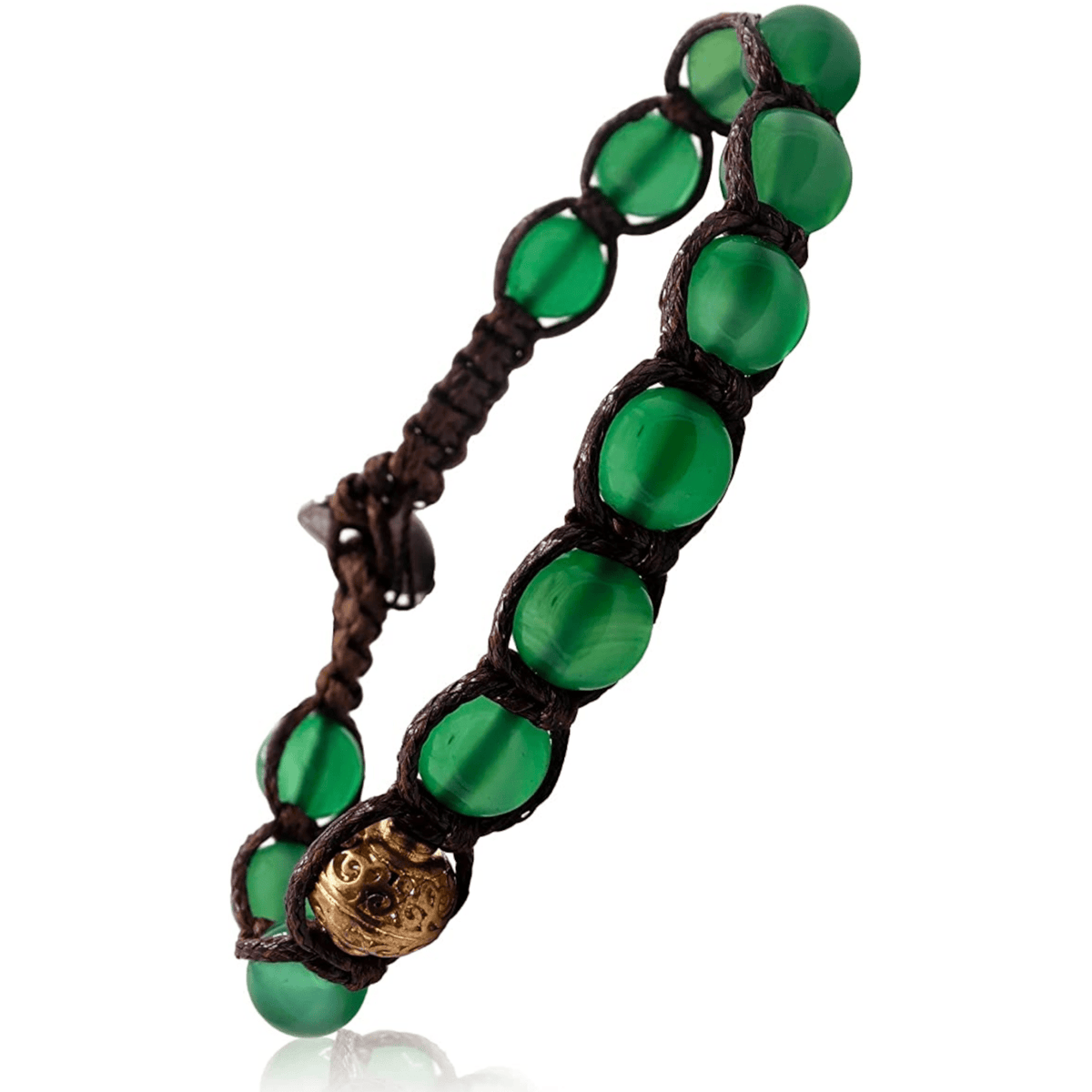 SAMSARA BRACCIALE TIBETANO IN AGATA VERDE - Rinascita, equilibrio e benessere - Clorophilla Shop