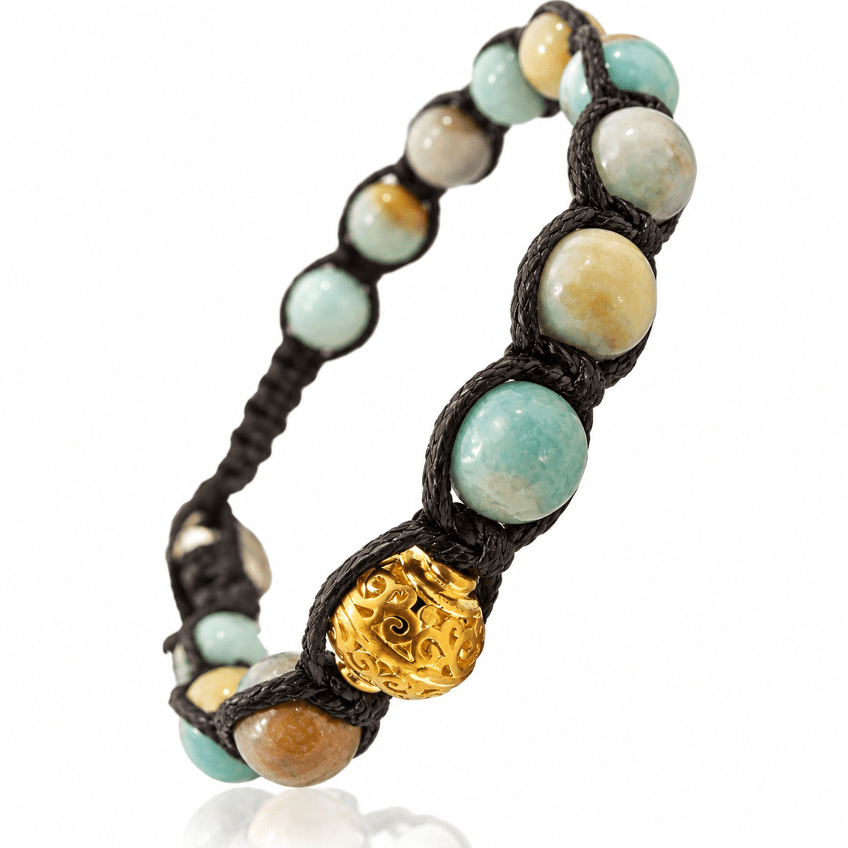 SAMSARA BRACCIALE TIBETANO IN AMAZZONITE - Calma, equilibrio e comunicazione - Clorophilla Shop