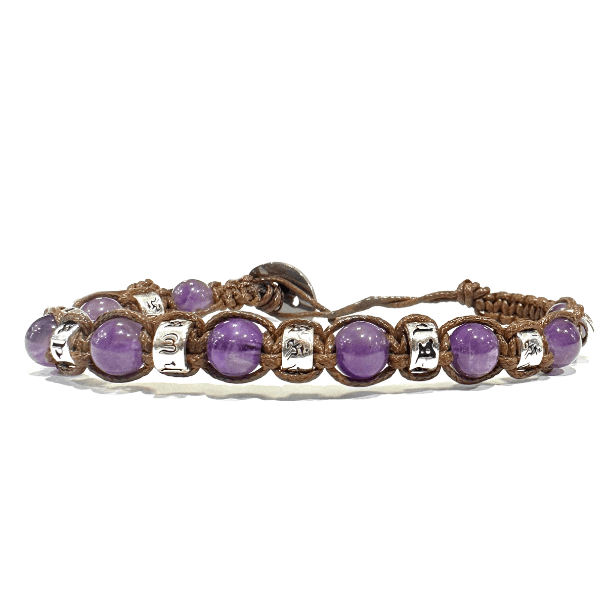 SAMSARA BRACCIALE TIBETANO IN AMETISTA E ARGENTO 925 - Calma, equilibrio e serenità - Clorophilla Shop